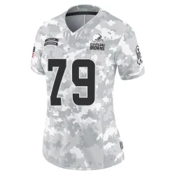 Cleveland Browns Women's Limited Arctic Camo 2024 Salute to Service Jersey (79 Dawand Jones)