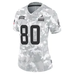 Cleveland Browns Women's Limited Arctic Camo 2024 Salute to Service Jersey (80 Jamari Thrash)