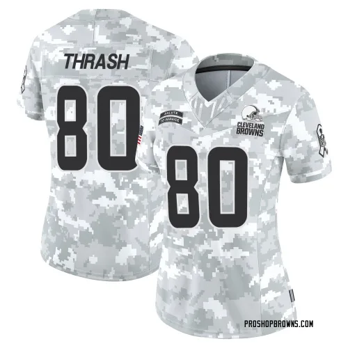 Cleveland Browns Women's Limited Arctic Camo 2024 Salute to Service Jersey (80 Jamari Thrash)