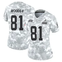 Cleveland Browns Women's Limited Arctic Camo 2024 Salute to Service Jersey (81 Michael Woods II)