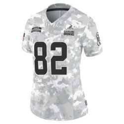 Cleveland Browns Women's Limited Arctic Camo 2024 Salute to Service Jersey (82 Ozzie Newsome)