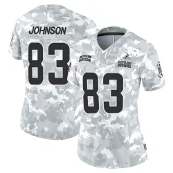 Cleveland Browns Women's Limited Arctic Camo 2024 Salute to Service Jersey (83 Kisean Johnson)