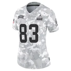 Cleveland Browns Women's Limited Arctic Camo 2024 Salute to Service Jersey (83 Kisean Johnson)