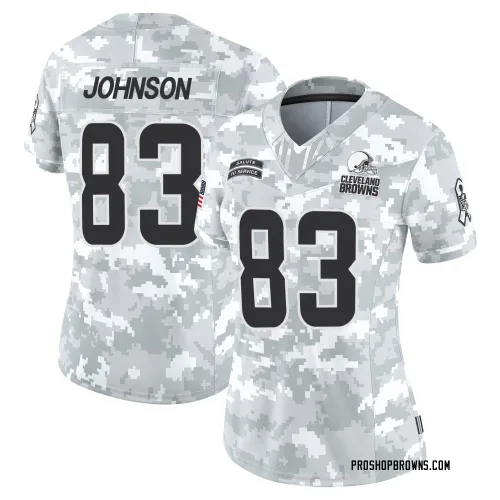 Cleveland Browns Women's Limited Arctic Camo 2024 Salute to Service Jersey (83 Kisean Johnson)
