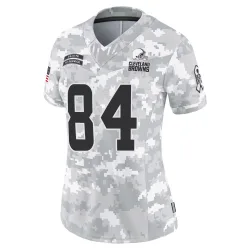 Cleveland Browns Women's Limited Arctic Camo 2024 Salute to Service Jersey (84 Gage Larvadain)