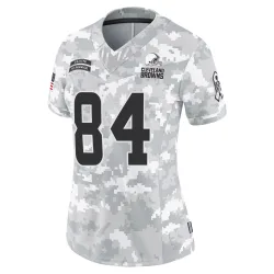 Cleveland Browns Women's Limited Arctic Camo 2024 Salute to Service Jersey (84 Geoff Swaim)
