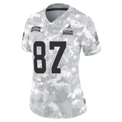 Cleveland Browns Women's Limited Arctic Camo 2024 Salute to Service Jersey (87 Tre' McKitty)