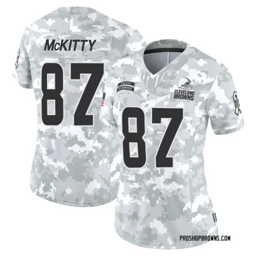 Cleveland Browns Women's Limited Arctic Camo 2024 Salute to Service Jersey (87 Tre' McKitty)