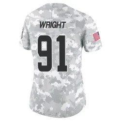 Cleveland Browns Women's Limited Arctic Camo 2024 Salute to Service Jersey (91 Alex Wright)