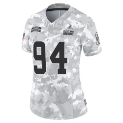 Cleveland Browns Women's Limited Arctic Camo 2024 Salute to Service Jersey (94 Mason Graham)