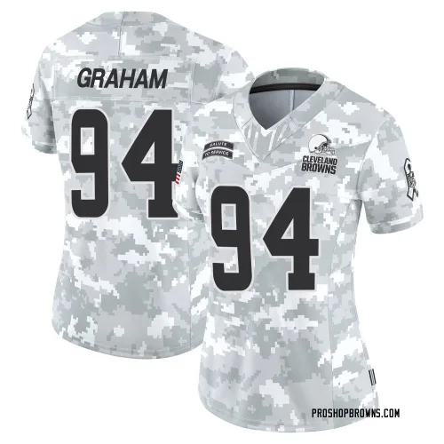 Cleveland Browns Women's Limited Arctic Camo 2024 Salute to Service Jersey (94 Mason Graham)