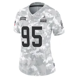Cleveland Browns Women's Limited Arctic Camo 2024 Salute to Service Jersey (95 Armonty Bryant)