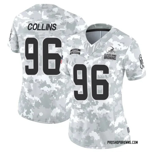 Cleveland Browns Women's Limited Arctic Camo 2024 Salute to Service Jersey (96 Maliek Collins)