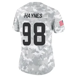 Cleveland Browns Women's Limited Arctic Camo 2024 Salute to Service Jersey (98 Marcus Haynes)