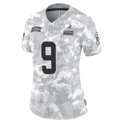 Cleveland Browns Women's Limited Arctic Camo 2024 Salute to Service Jersey (9 Grant Delpit)