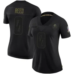 Cleveland Browns Women's Limited Black 2020 Salute To Service Jersey (0 Ja'seem Reed)