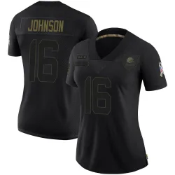 Cleveland Browns Women's Limited Black 2020 Salute To Service Jersey (16 Diontae Johnson)