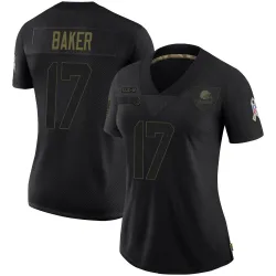 Cleveland Browns Women's Limited Black 2020 Salute To Service Jersey (17 Jerome Baker)