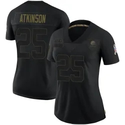 Cleveland Browns Women's Limited Black 2020 Salute To Service Jersey (25 George Atkinson)