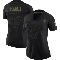 Cleveland Browns Women's Limited Black 2020 Salute To Service Jersey (37 Luke Floriea)