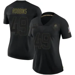 Cleveland Browns Women's Limited Black 2020 Salute To Service Jersey (49 Aidan Robbins)