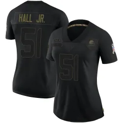 Cleveland Browns Women's Limited Black 2020 Salute To Service Jersey (51 Mike Hall Jr.)