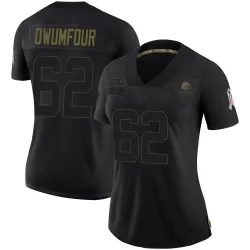 Cleveland Browns Women's Limited Black 2020 Salute To Service Jersey (62 Michael Dwumfour)