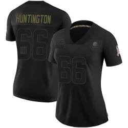 Cleveland Browns Women's Limited Black 2020 Salute To Service Jersey (66 Adin Huntington)