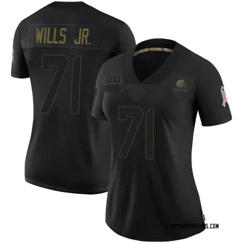 Cleveland Browns Women's Limited Black 2020 Salute To Service Jersey (71 Jedrick Wills Jr.)