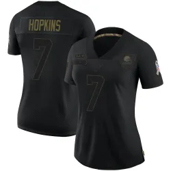 Cleveland Browns Women's Limited Black 2020 Salute To Service Jersey (7 Dustin Hopkins)