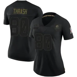 Cleveland Browns Women's Limited Black 2020 Salute To Service Jersey (80 Jamari Thrash)