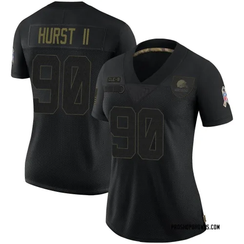 Cleveland Browns Women's Limited Black 2020 Salute To Service Jersey (90 Maurice Hurst II)