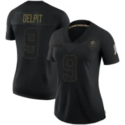 Cleveland Browns Women's Limited Black 2020 Salute To Service Jersey (9 Grant Delpit)