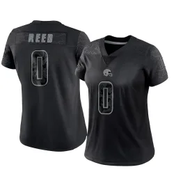 Cleveland Browns Women's Limited Black Reflective Jersey (0 Ja'seem Reed)
