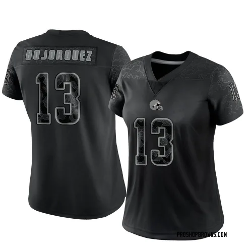 Cleveland Browns Women's Limited Black Reflective Jersey (13 Corey Bojorquez)