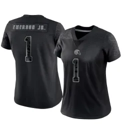 Cleveland Browns Women's Limited Black Reflective Jersey (1 Martin Emerson Jr.)