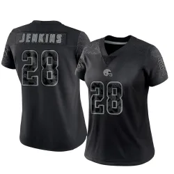 Cleveland Browns Women's Limited Black Reflective Jersey (28 Rayshawn Jenkins)