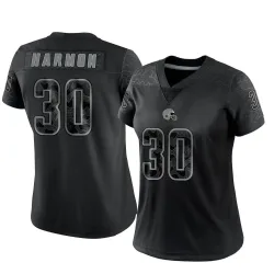 Cleveland Browns Women's Limited Black Reflective Jersey (30 Duron Harmon)