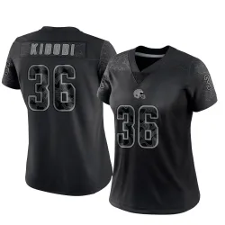 Cleveland Browns Women's Limited Black Reflective Jersey (36 Jacob Kibodi)