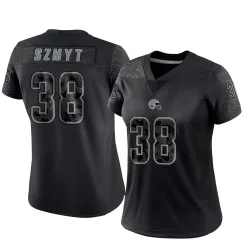 Cleveland Browns Women's Limited Black Reflective Jersey (38 Andre Szmyt)