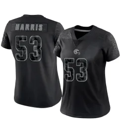 Cleveland Browns Women's Limited Black Reflective Jersey (53 Nick Harris)