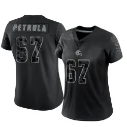 Cleveland Browns Women's Limited Black Reflective Jersey (67 Ben Petrula)