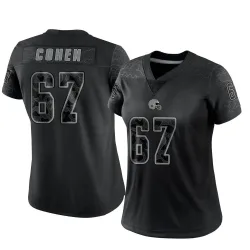 Cleveland Browns Women's Limited Black Reflective Jersey (67 Javion Cohen)
