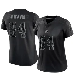 Cleveland Browns Women's Limited Black Reflective Jersey (84 Geoff Swaim)