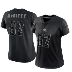 Cleveland Browns Women's Limited Black Reflective Jersey (87 Tre' McKitty)