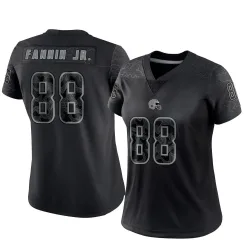 Cleveland Browns Women's Limited Black Reflective Jersey (88 Harold Fannin Jr.)