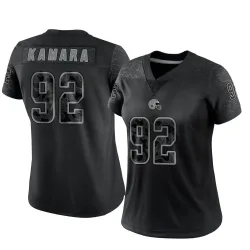 Cleveland Browns Women's Limited Black Reflective Jersey (92 Sam Kamara)