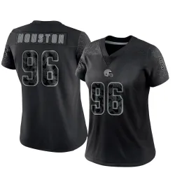 Cleveland Browns Women's Limited Black Reflective Jersey (96 James Houston)