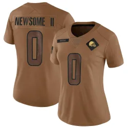 Cleveland Browns Women's Limited Brown 2023 Salute To Service Jersey (0 Greg Newsome II)