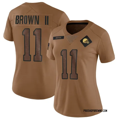 Cleveland Browns Women's Limited Brown 2023 Salute To Service Jersey (11 Tony Brown II)
